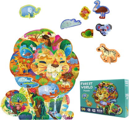 Dinosaur Puzzles for Kids Ages 6-8 Years Old 295 Piece Jigsaw Puzzles Unique Animal Shape Floor Puzzle Ages 8-10 Learning Educational Toys Birthday Gift for Boys Girls Ages 10-12