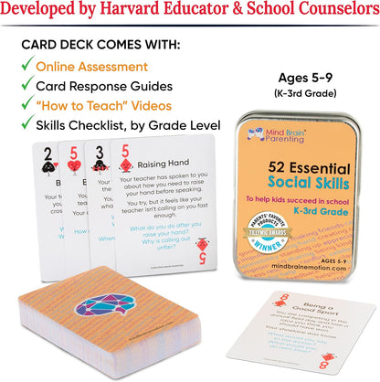 Mind Brain Emotion 52 Essential Conversations for Home, Therapy, Speech, School Classroom - Conversation Cards for Kids, Family, Teacher & Counselor to Build Growth Mindset & Communication Skills
