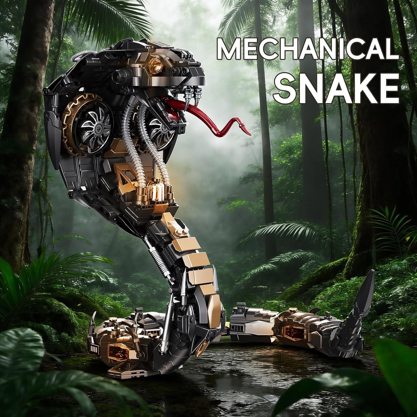 Mechanical Seahorse Building Set Steampunk Ocean Animal Model Kit Articulated Sea Creature Construction Toy Gift for Marine Life Enthusiasts for Adults Teens 1003 Pieces