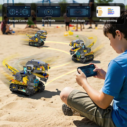 5in1 STEM Robot Building Kits for Kids 6-12, App & Remote Control STEM Dinosaur Tank Robot Building Toys for Kids, 890Pcs DIY Science Building Sets, Erector Sets for Boys Girls Birthday Xmas Gifts