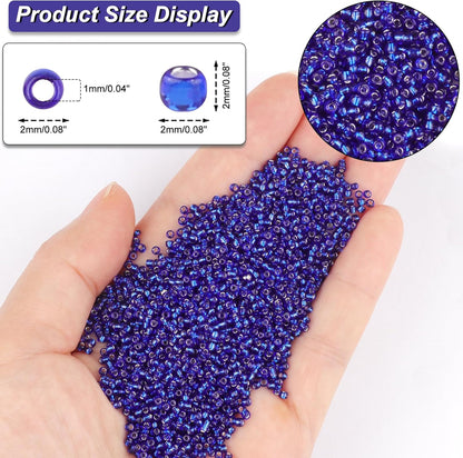10100 Pcs Size 11/0 Glass Seed Beads, 2 mm Dark Green Small Mini Spacer Loose Pony Beads for Jewelry Making and DIY Crafts - Colors A