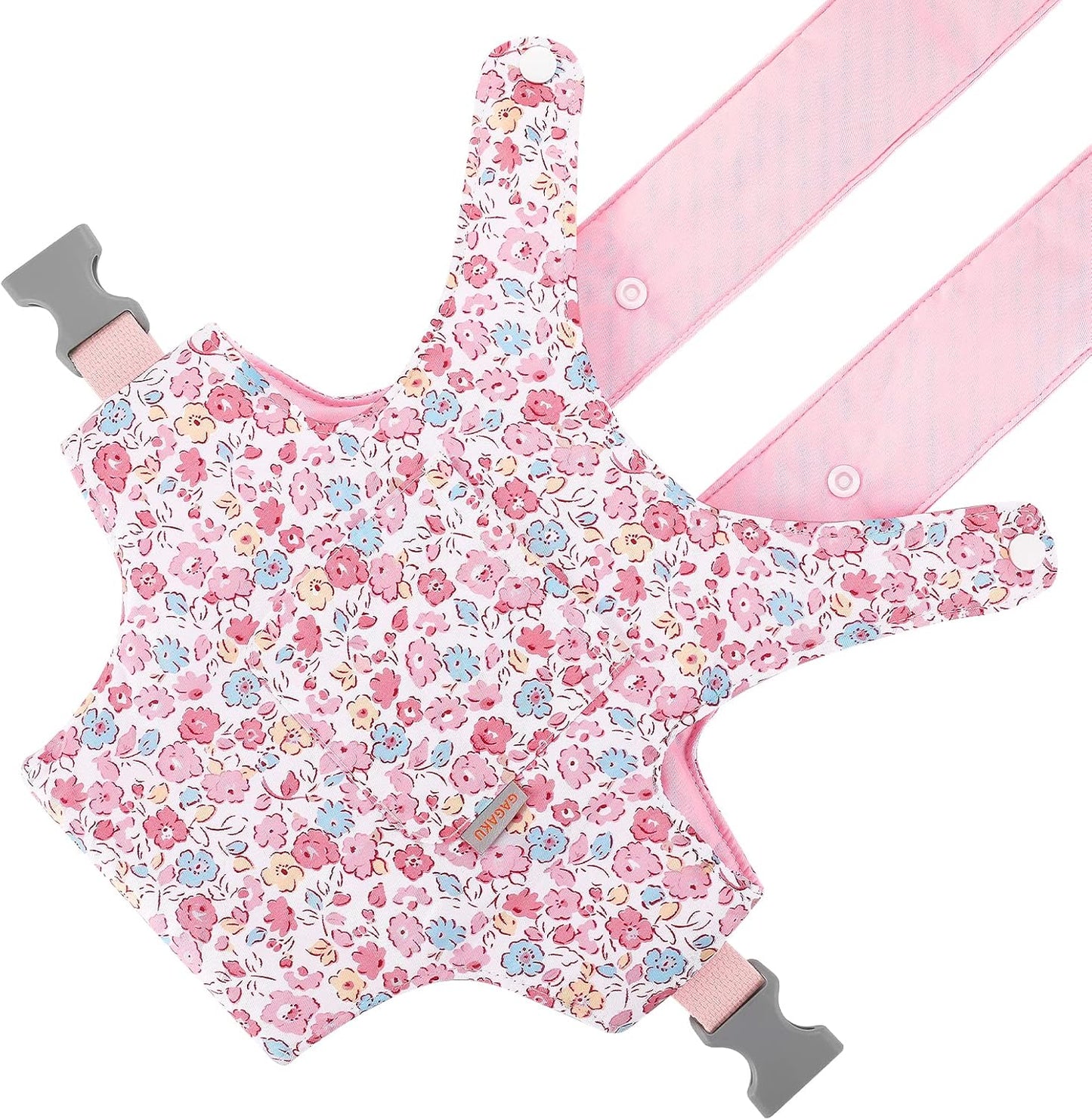 GAGAKU Doll Carrier for Stuffed Animals, Reborn Baby Doll Accessories Toy Carriers for Kids 3+ Toddlers - Pink Wax Flowers