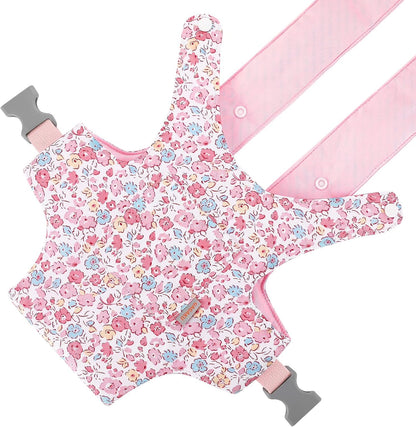 GAGAKU Doll Carrier for Stuffed Animals, Reborn Baby Doll Accessories Toy Carriers for Kids 3+ Toddlers - Pink Wax Flowers