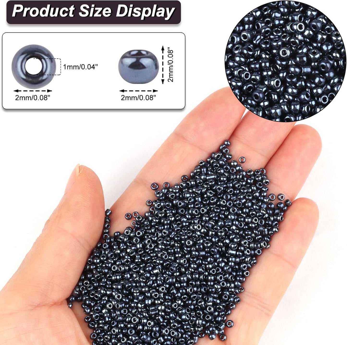 10100 Pcs Size 11/0 Glass Seed Beads, 2 mm Dark Green Small Mini Spacer Loose Pony Beads for Jewelry Making and DIY Crafts - Colors A