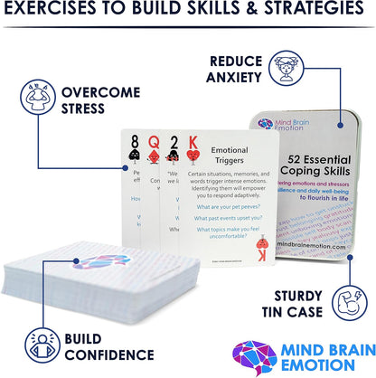 Mind Brain Emotion 52 Essential Conversations for Home, Therapy, Speech, School Classroom - Conversation Cards for Kids, Family, Teacher & Counselor to Build Growth Mindset & Communication Skills