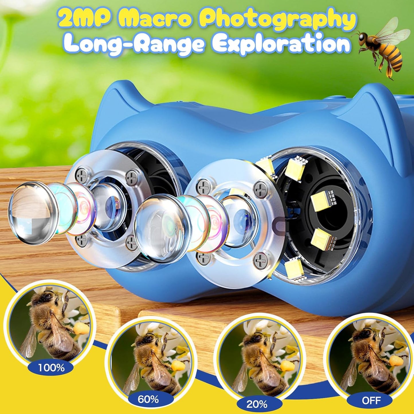 2 in 1 Handheld Microscope and Telescope for Kids, 4K 2.0" Screen, 1000X Digital Microscope for KidsPortable Educational Toys, for Age 4-12 Year Old Boys Girls Children Students