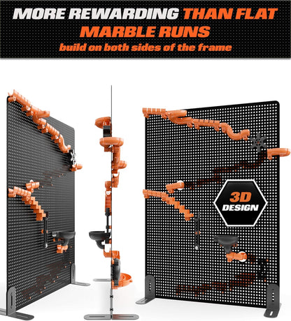 Precision Marble Run - 125 Piece STEM Building Set - Educational Learning Science Toys Kits for Kids Ages 5+ Adults - 3D Marble Maze Construction Game, Christmas Birthday Gifts for Boys, STEM Project