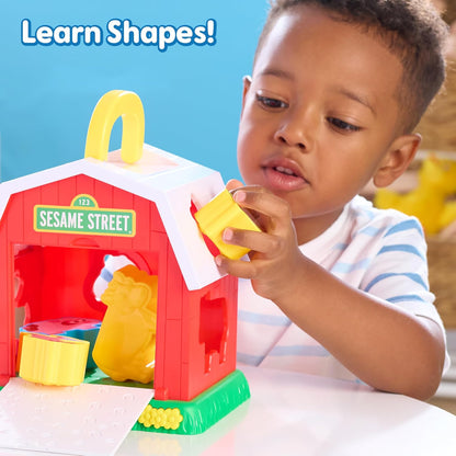 Sesame Street Elmo's Learn & Sort Barn with Music and Sounds, 6-Pieces, Teaches Toddlers Shapes, Sounds, and Problem-Solving Skills, Toy for Girls, Boys, Kids, Ages 2 and Up by Just Play