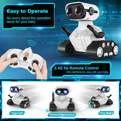 Hamourd Robot Toys for Boys Girls, Emo Robot with Walkie-Talkie Function, Gesture Sensing, Flexible Head & Arms, Programming Motion, Dance Moves, Music, Multi-Mode LED Eye, Toys for Ages