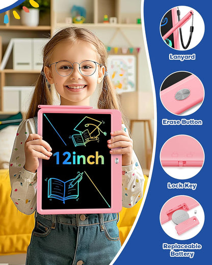 Bravokids Toys for 3-6 Years Old Girls Boys, LCD Writing Tablet 10 Inch Doodle Board, Electronic Drawing Pads, Educational Birthday Gift for 3 4 5 6 7 8 Years Old Kids Toddler (Blue)