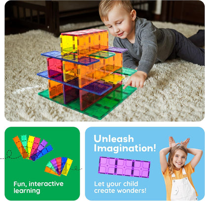 PicassoTiles 12pc Supersized Magnetic Building Tile Base Plate Jumbo XL Foundation Stabilizer Boards STEM Engineering Construction Kit for Kids Educational Learning Toy Magnet Blocks Stacking Set PT12