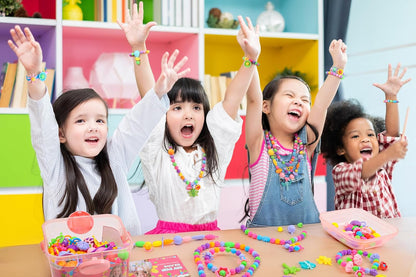 BIRANCO. Pop Beads, Jewelry Making Kit - Arts and Crafts for Girls 3-7 Years Old, Snap Beads Toys - Necklace, Bracelet, Ring Creative DIY Set - 520 pcs