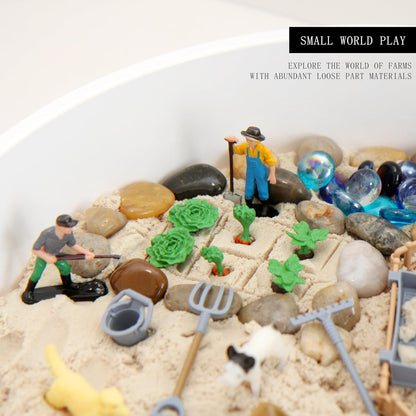 Sensory Bin Activity Set for Kids, Montessori & Reggio Inspired Classroom Materials, Small World Play Kit (ON The Farm)