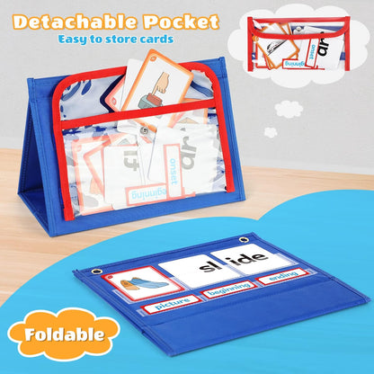 Torlam Blends & Digraphs Pocket Chart, Onset Rime Phonics Games Sight Word Flash Cards, Educational Spelling Reading Learning Blending Board, Elementary Kindergarten Classroom Teachers Must Haves