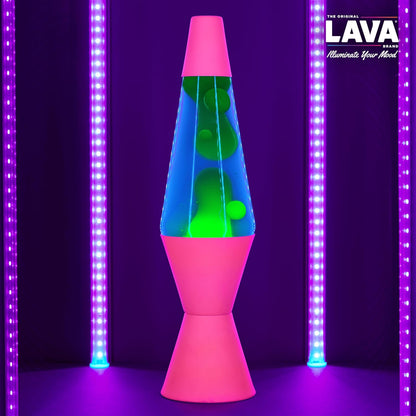 The Original Lava® Lamp - 14.5" Techno Chrome - Classic Liquid Motion Lamp - Pink Lava and Blue Liquid - Item #2097 (Amazon Exclusive)