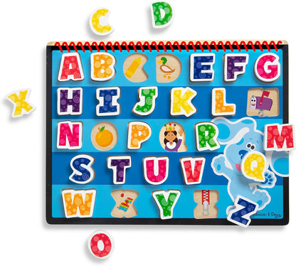 Melissa & Doug Blue's Clues & You! Wooden Chunky Puzzle - Alphabet (26 Pieces), Multi
