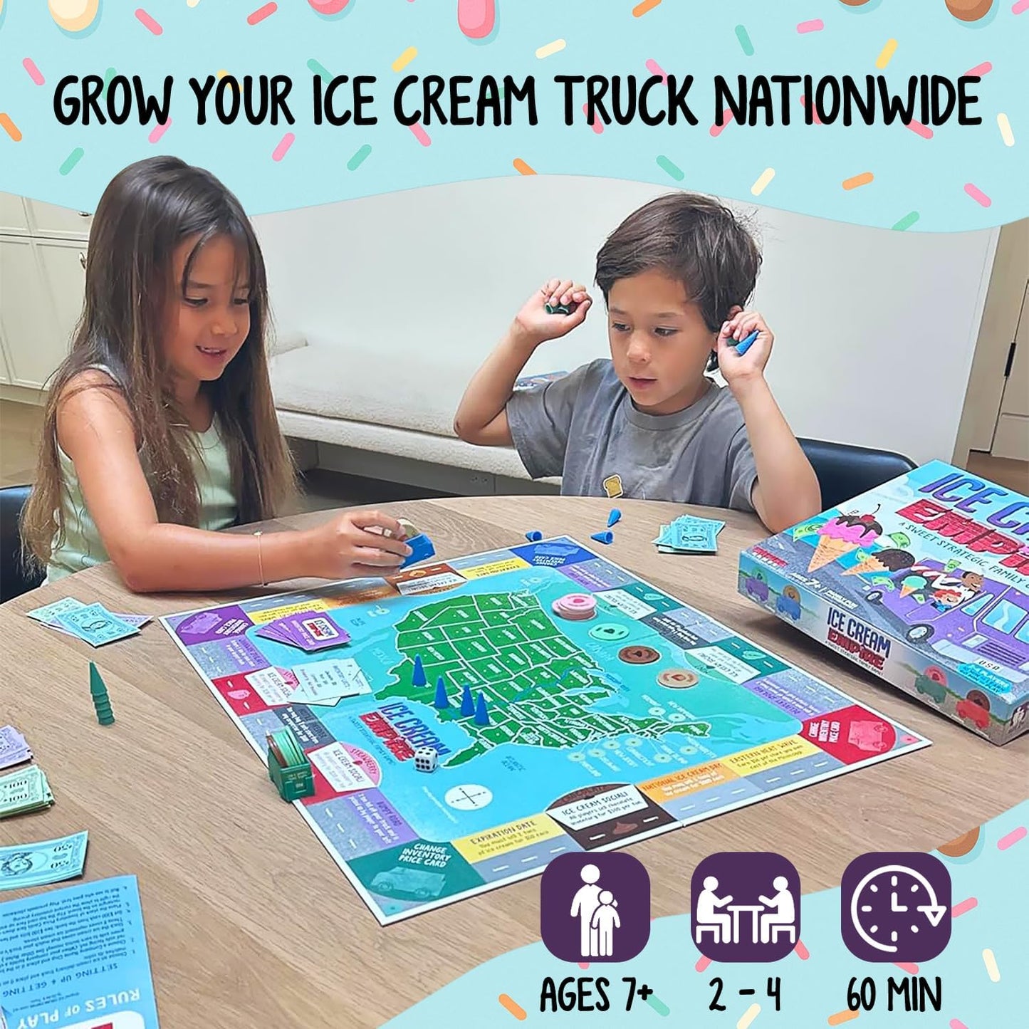 Ice Cream Empire by Empire Games –Strategic Family Game for Adults, Teens & Kids Ages 7+, Build Your Ice Cream Business Board Games for Adults & Kids, Educational Kids Games for Game Night Fun