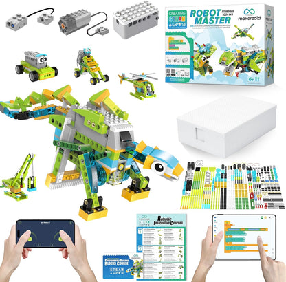 makerzoid Building Robot Kit, 370+ Educational DIY Building Blocks, 100+ Models STEM Robot Toy for Kids Ages 6+, Birthday Christmas Graduation Gift for Boys Girls