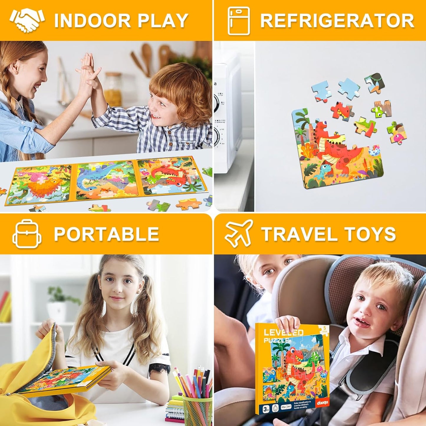 Magnetic Puzzles for Toddlers 1-3, Cartoon Mermaid Magnet 3 in 1 Jigsaw Puzzle, Kids Travel Puzzles Toys, Preschool Learning Toy for Kids 1-8 Year (Mermaid)