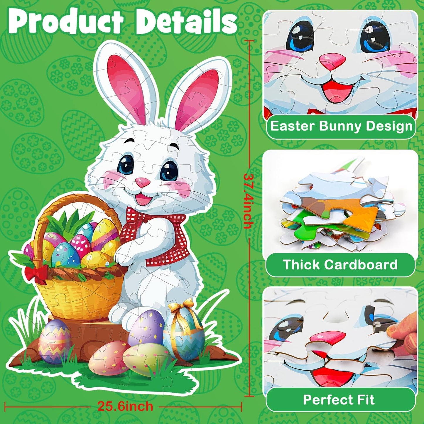 Snowman Floor Puzzle for Kids Age 4-8, 45PCS Jumbo Christmas Jigsaw Puzzle, Large 25.6" x 36.2" Winter Puzzle with Poster, for Kid Boy Girls