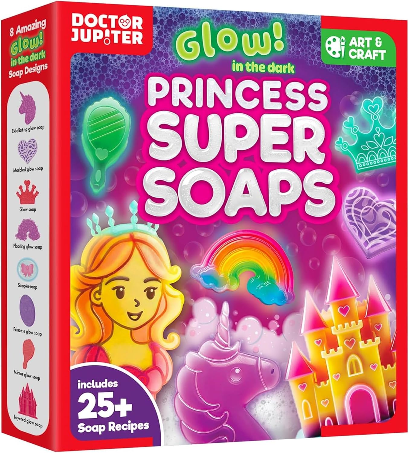 Doctor Jupiter Glam Science, DIY Makeup Craft Kit for Girls Ages 6+ | 50+ Beauty Recipes - Make Your Own Makeup, Perfume, Lip Gloss, Bath Bomb| Birthday Gift Ideas for 6-7-8-9-10-11-12 Year Olds