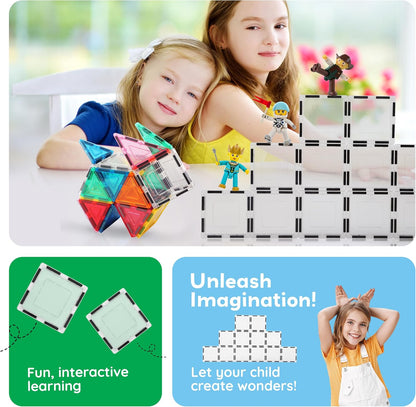PicassoTiles Window and Door Clip On Magnetic Blocks Magnet Tiles Magnets Building Tile Construction Toy Set STEM Education Toys Learning Kit Stacking Block Playset Boys & Girls Age 3+ PT30