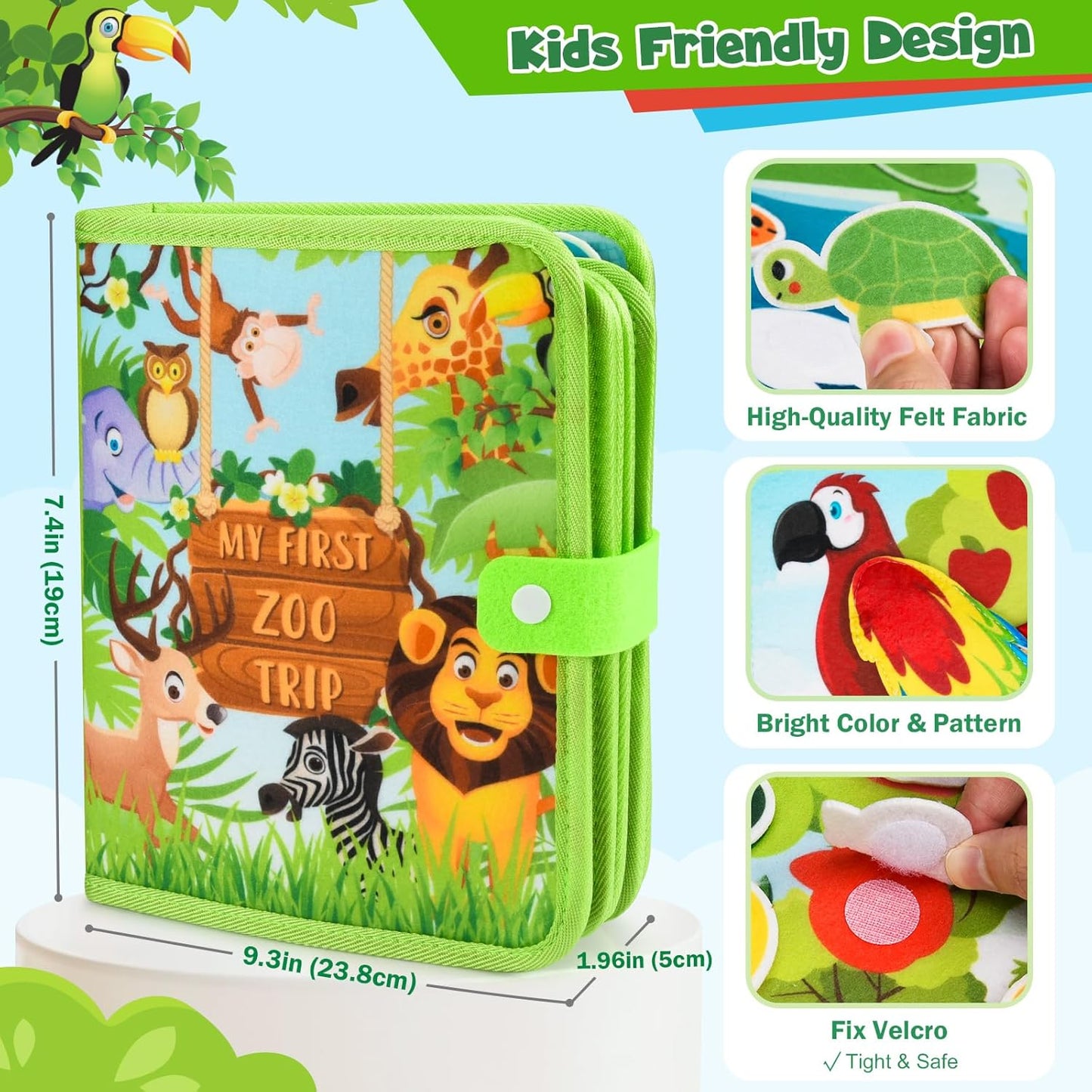 Busy Book for Toddlers 1-3: Busy Board for 1 Year Old Montessori Toys, Quiet Books Toddler Activity Board, Educational Sensory Toys Birthday Gift for Girls Boys, Travel Toy for Toddlers 2-4 Plane Car