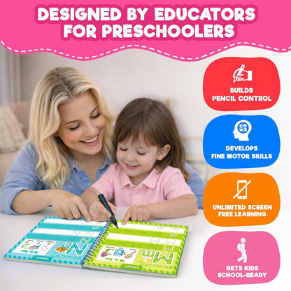 Doctor Jupiter Preschool Tracing Books for Kids Ages 3-5 | 100+ Wipe-Clean Learning Activities - Kindergarten Workbook with Lines, Shapes, Letters & Numbers | Educational Toys, Writing Practice