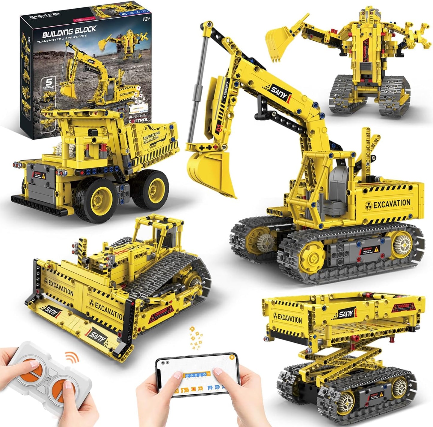 5-in-1 STEM Robot Building Kit with Remote Control & APP, Science Robot Educational Toys for Kids Age 8-16, Birthday Gifts for Boys Girls with 358 Piece