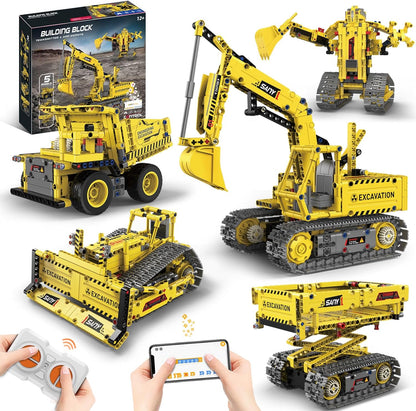 5-in-1 STEM Robot Building Kit with Remote Control & APP, Science Robot Educational Toys for Kids Age 8-16, Birthday Gifts for Boys Girls with 358 Piece