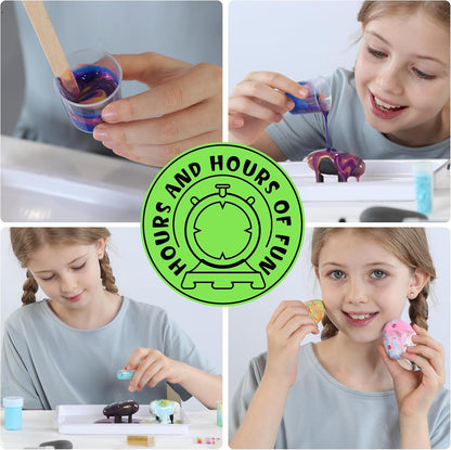 Dan&Darci Paint Pouring Rocks for Kids - Rock Painting Kit - Arts and Crafts for Kid Ages 8-12 - Craft for Girls 6 7 8 Year Old Girl - Birthday Christmas Gifts for Boys - Art Kits - Toys for Age 6-7