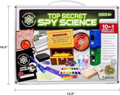 The Young Scientists Club Top Secret Spy Science Kit, Detective Kit for Kids, Crime-Solver Set for Spy Parties, Great Science Toy Gift for Boys and Girls, Be Your Own Secret Agent, Ages 8, 9, 10