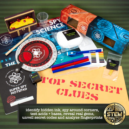 The Young Scientists Club Top Secret Spy Science Kit, Detective Kit for Kids, Crime-Solver Set for Spy Parties, Great Science Toy Gift for Boys and Girls, Be Your Own Secret Agent, Ages 8, 9, 10