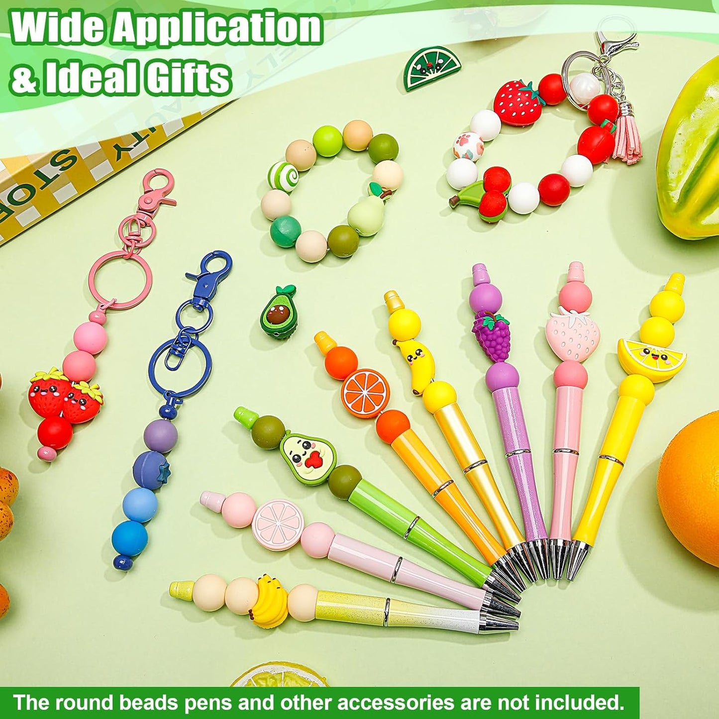 Ferreve 16 Pcs 3D Sports Football Beads Silicone Focal Beads for Keychain Making Pens for Beadable Keychain DIY Crafts Necklace Bracelet Phone Chain Charms Jewelry Making