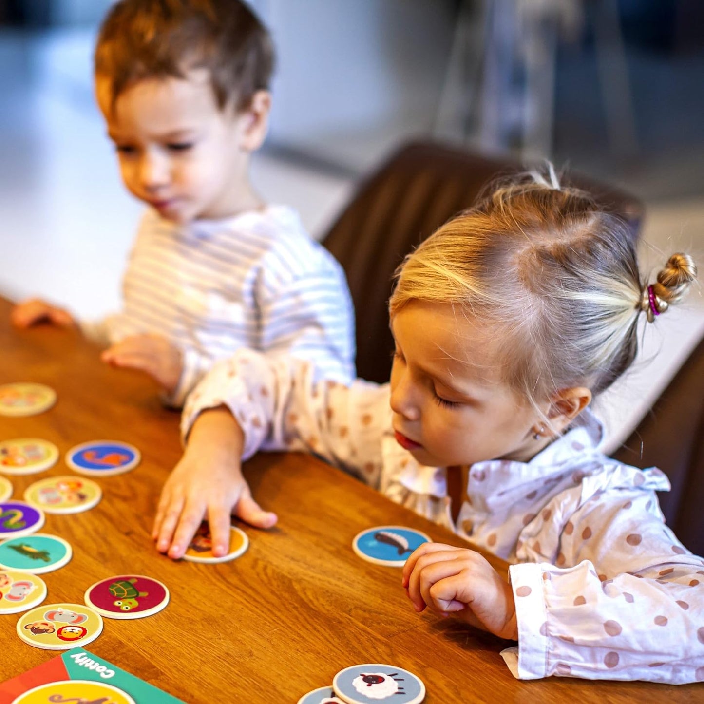Montessori-Inspired Wooden Matching Game for Toddlers 2-4 Years - Durable, Scratch-Resistant 36 Card Set, Includes Carry Bag - Memory Game for Toddlers 2-4 Years - Cognitive Verbal Skills Development