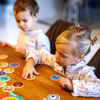 Montessori-Inspired Wooden Matching Game for Toddlers 2-4 Years - Durable, Scratch-Resistant 36 Card Set, Includes Carry Bag - Memory Game for Toddlers 2-4 Years - Cognitive Verbal Skills Development
