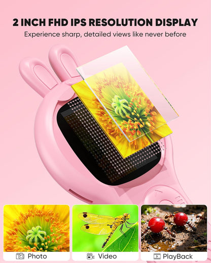 Microscope for Kids - Mini Pocket Digital Kids Microscope, Portable Handheld USB 500X Magnifying Glass, 4X Zoom, Christmas Birthday Gifts for Boys Girls Aged 3-12