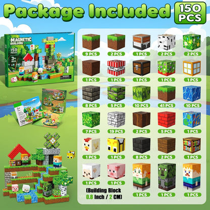 Magnetic Blocks Toys for Kids, 100 PCS Building Blocks Cubes, Stacking Magnetic Tiles Toys for Kids Toddlers Boys Girls Ages 3 4 5 6 7 8-12 Birthday Gifts Party Supplies (Underworld)