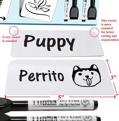 Imagine2Master 60 Blank Dry Erase Index Cards (3” X 5”). Comes with 2 Dry Erase Markers. DIY Flash Cards Great for Vocabulary, Game, Message, Notes. Glossy Laminated Finish 300 GSM Card Stock