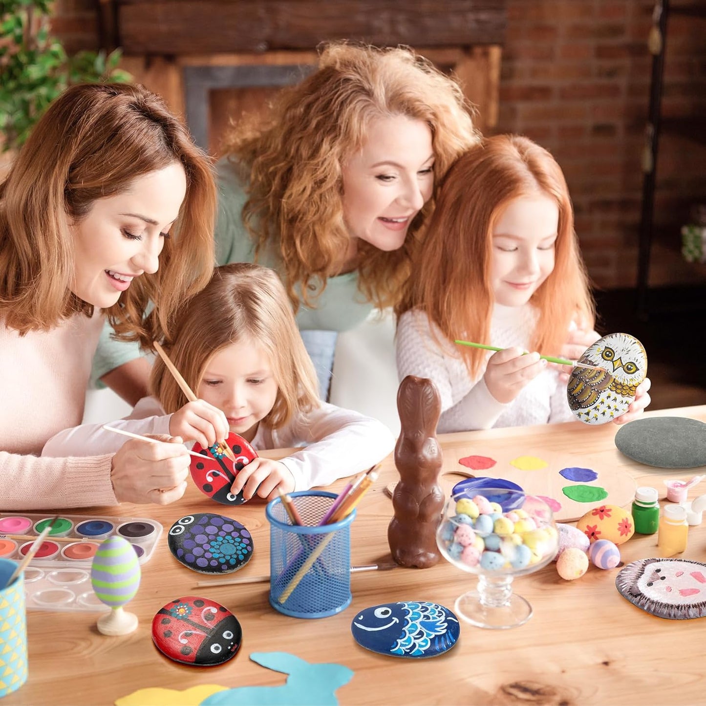 Simetufy Large Rocks for Painting 40 PCS 3.3-4.5Inch River Rocks for Painting, Rock Painting for Kids, Smooth and Flat Painting Rocks for DIY & Arts