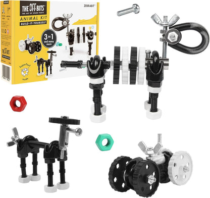 The Off Bits Erector Set: Animal Mini STEM Toys for Kids 6+, Toy Building Sets with Nuts & Bolts, STEM Building Toys Gifts for Boys and Girls (Blue Elephant)