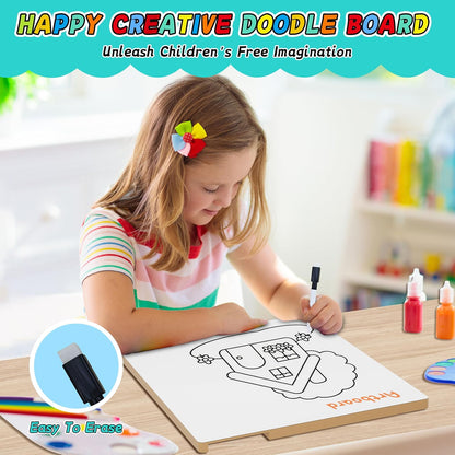 3 IN 1 Double Sided Montessori Toys- Magnetic Color and Number Maze, Toddler Wooden Alphabet Puzzles, Dry Erase Board, Preschool Learning Activities Toys for 3 4 5 6 Years Old Kids Girls Boys