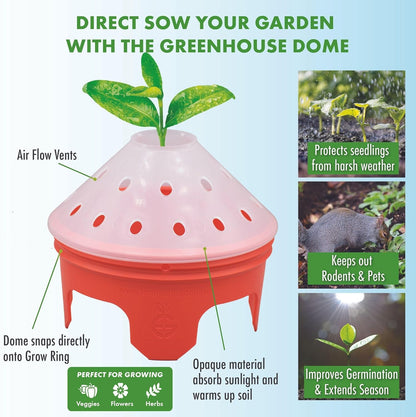 Kids Sunflower Garden Kit – Grow Your Own Sunflowers from Seeds with Greenhouse Germination Domes & Grow Rings, Non-GMO Seeds, BPA-Free | Gardening Gift for Kids & Families, Made in USA