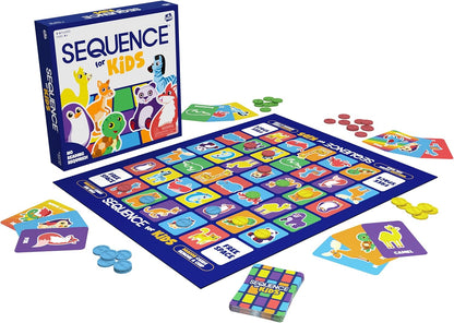 Jax SEQUENCE for Kids -- The 'No Reading Required' Strategy Game by Jax and Goliath, Multi Color, 11 inches (2-4 players) (Packaging May Vary)