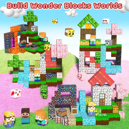 Magnetic Blocks Toys for Kids, 100 PCS Building Blocks Cubes, Stacking Magnetic Tiles Toys for Kids Toddlers Boys Girls Ages 3 4 5 6 7 8-12 Birthday Gifts Party Supplies (Underworld)