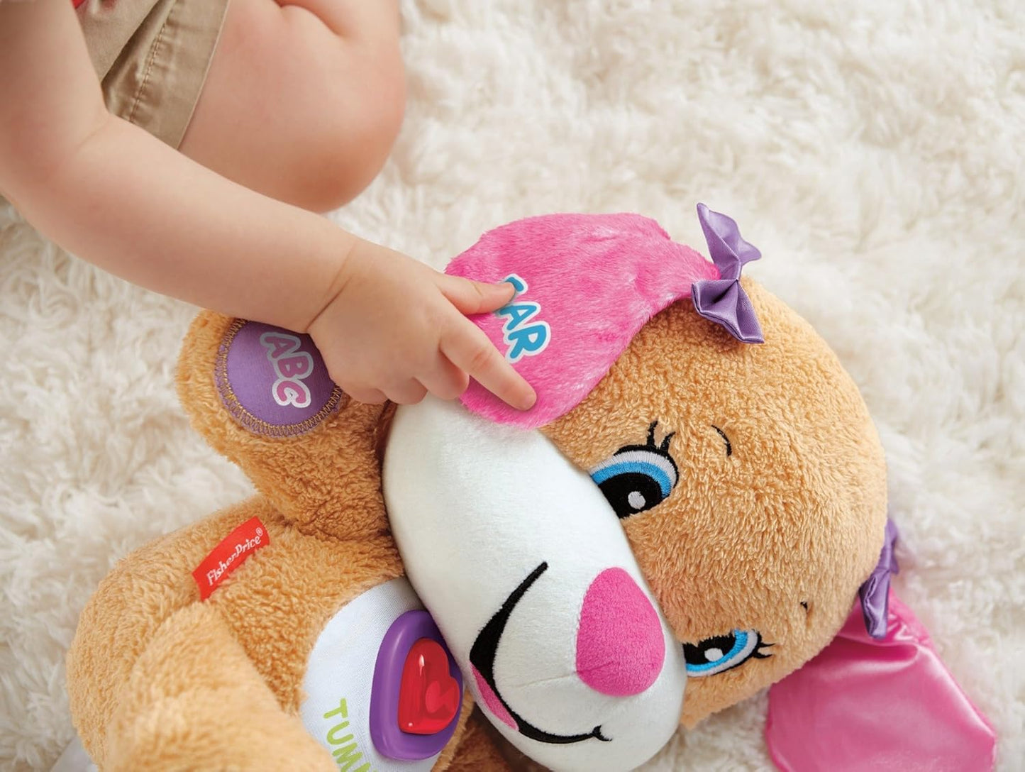 Fisher-Price Baby & Toddler Toy Laugh & Learn Smart Stages Sis Musical Plush with Lights & Phrases for Infants Ages 6+ Months