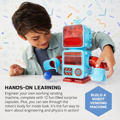 Discovery DIY Prize-Pod Robot Kit, 52-Piece Vending Machine Building Set, 12 Transforming Capsules, Educational Science Experiment, Engineering STEM Project, Robotics Toy Gift Kids Age 8+