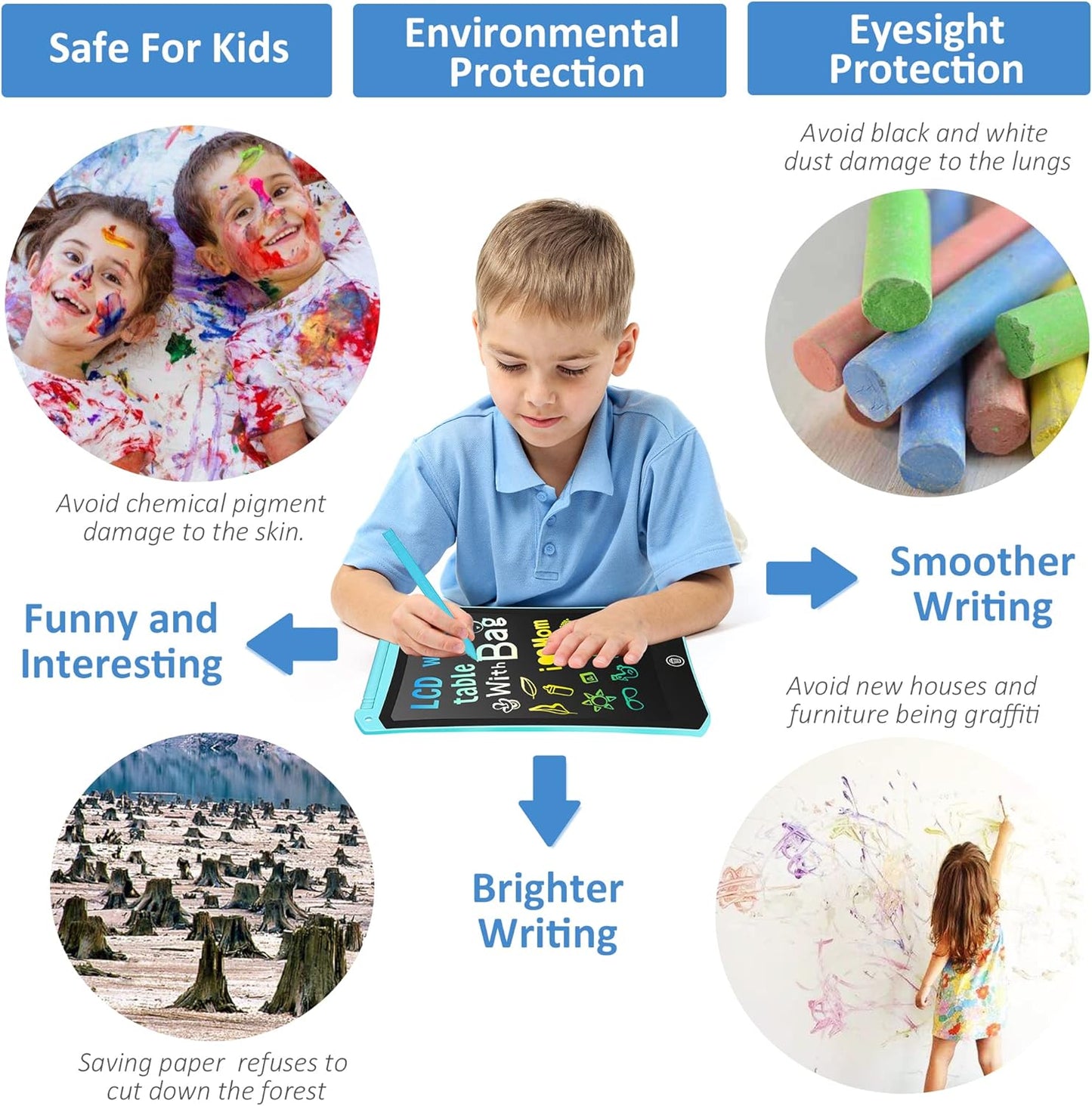 4 Pack LCD Writing Tablet for Kids, Colorful Toddler Drawing Tablet Doodle Board, Erasable Reusable Electronic Drawing Pad, LEYAOYAO Educational and Learning Toy for 3-6 Years Old Boy and Girl
