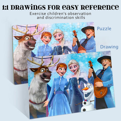 MZZOTOY Puzzles for Kids Ages 4-8, 60 Piece Puzzles for Kids Ages 3-5 in a Metal Box Girls and Boys Learning Educational Jigsaw Puzzle Toys Gifts