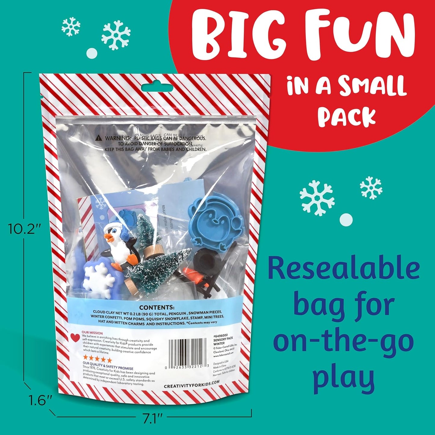 Creativity for Kids Sensory Pack: Christmas - Activities for Kids, Toddler Stocking Stuffers & Sensory Bin Filler, Travel Toys for Toddlers (Ages 3+)